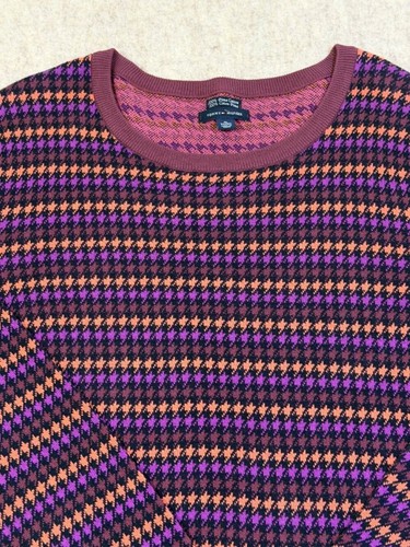 Houndstooth crewneck sweater - crewneck,